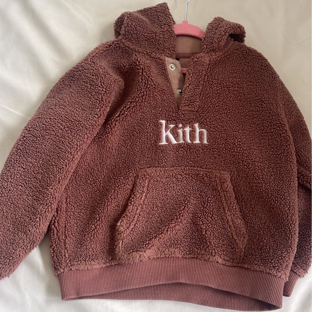 Kith Kids Chocolate Brown Sherpa Hoodie